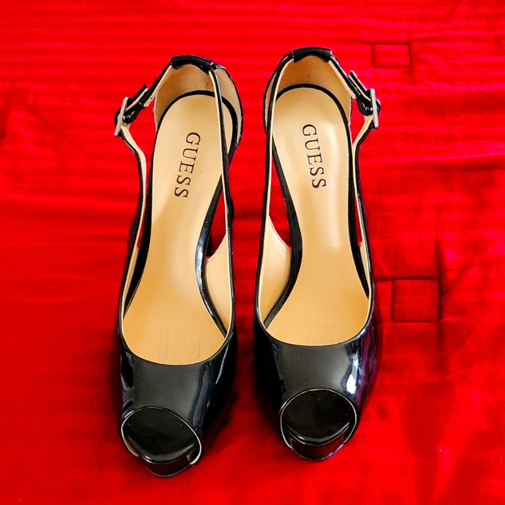 Guess slingback peep toe platforms NEW